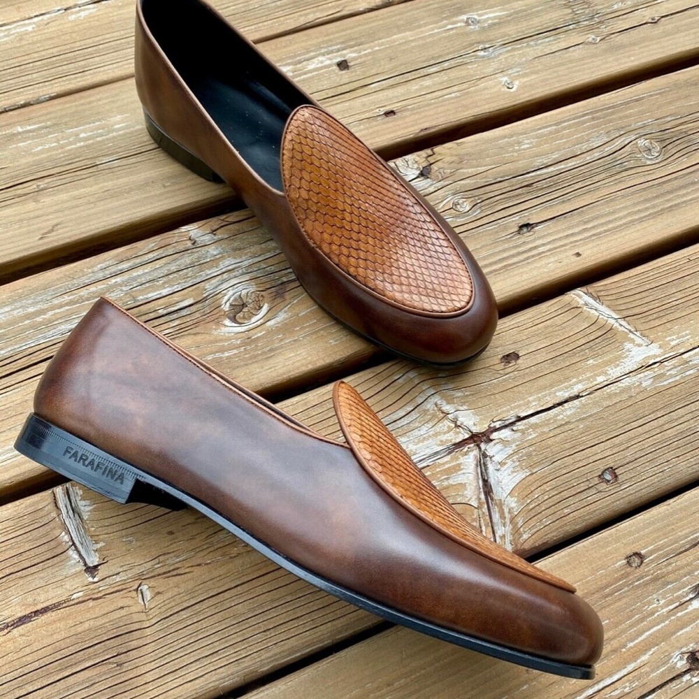 Maison Koly Farafina loafers snake Italian Museum Leather